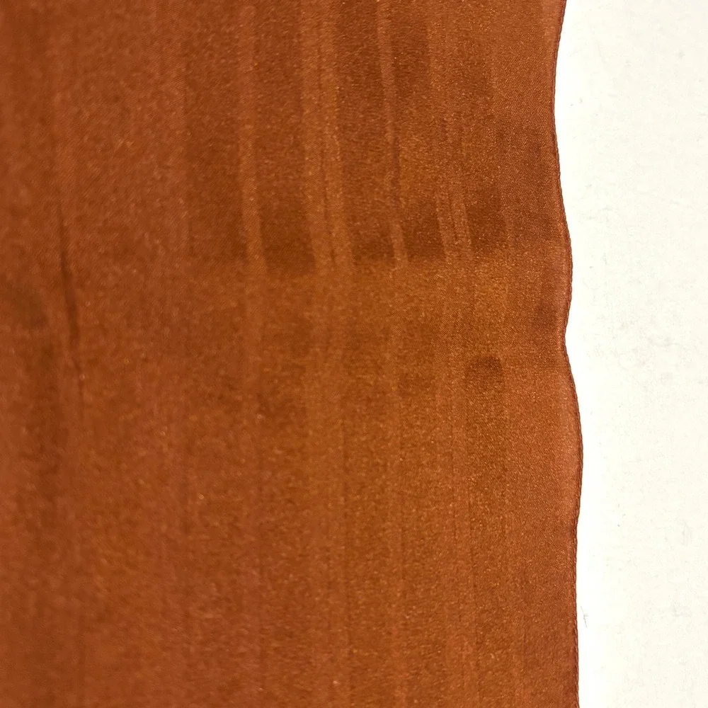 Ben Gowan Scarf Unisex OS Rust Brown Made in Italy Striped Polyester